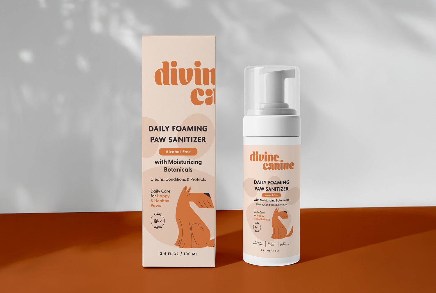 Daily Foaming Paw Sanitizer bottle and packaging box