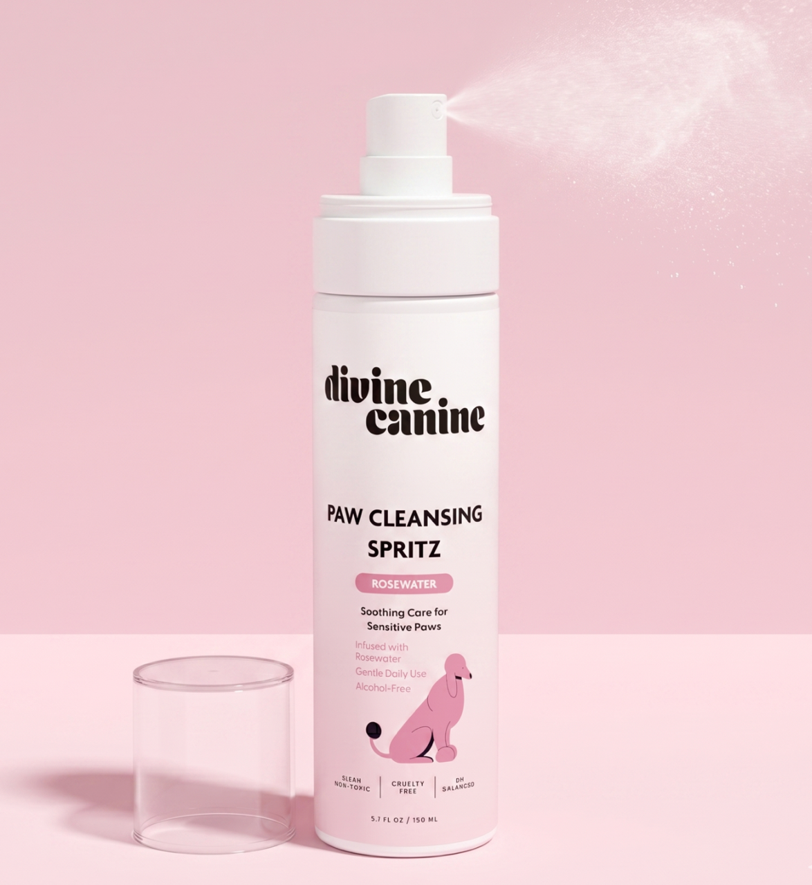 Divine Canine | Rose Water Dog Paw Sanitizer Spray
