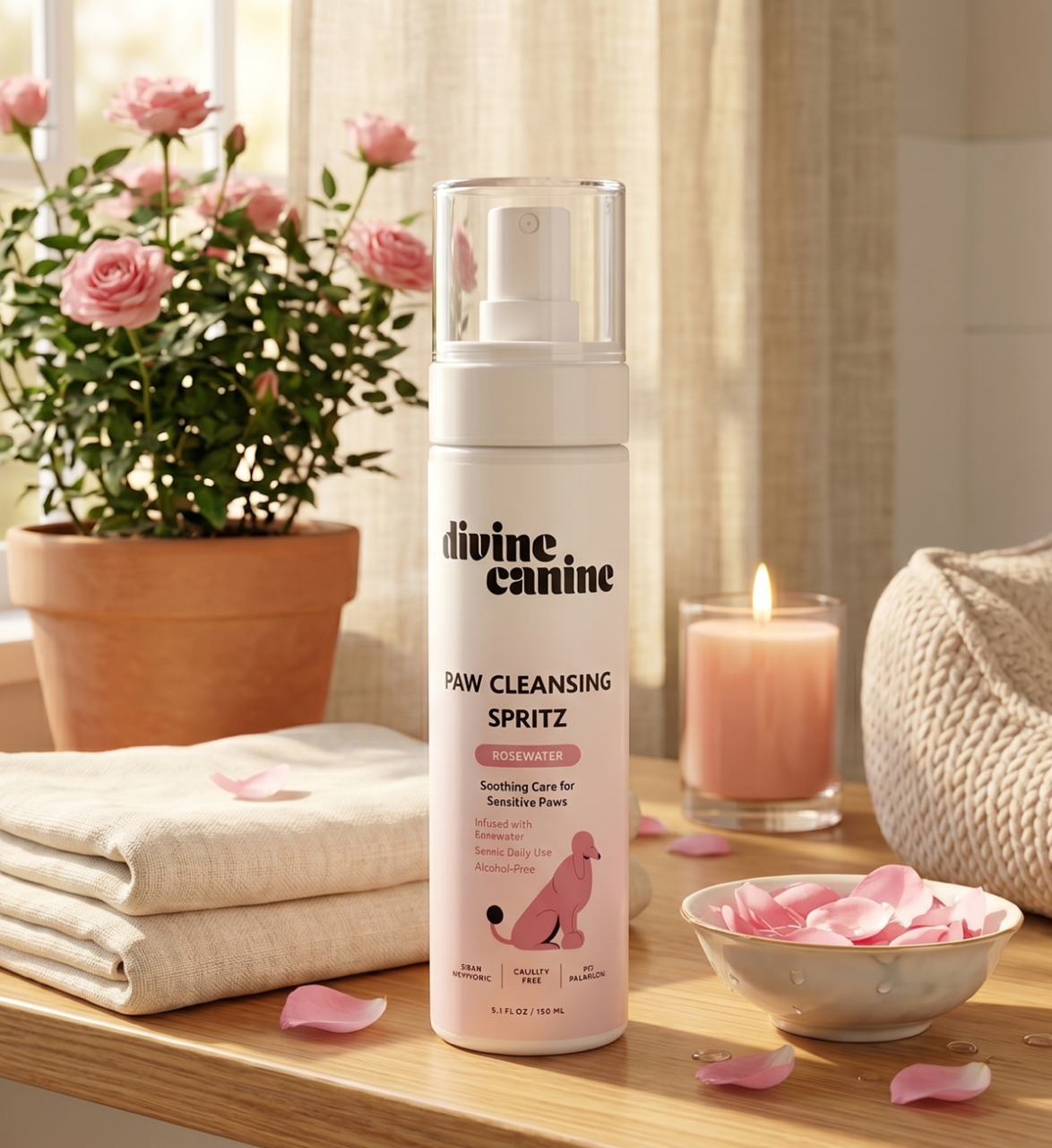Divine Canine | Rose Water Dog Paw Sanitizer Spray