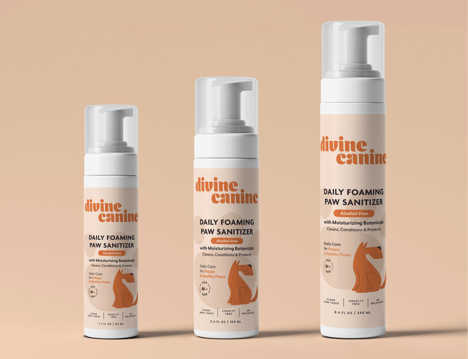 Daily Foaming Paw Sanitizer bottles